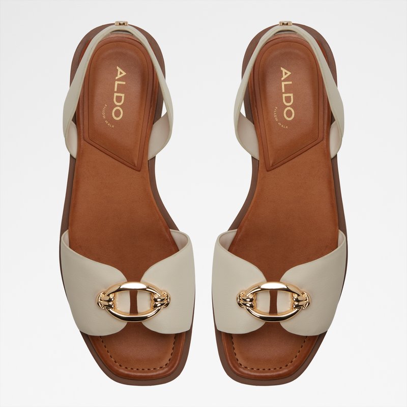 Aldo ravne sandale CALELIAN SYN SMOOTH - bijela 5