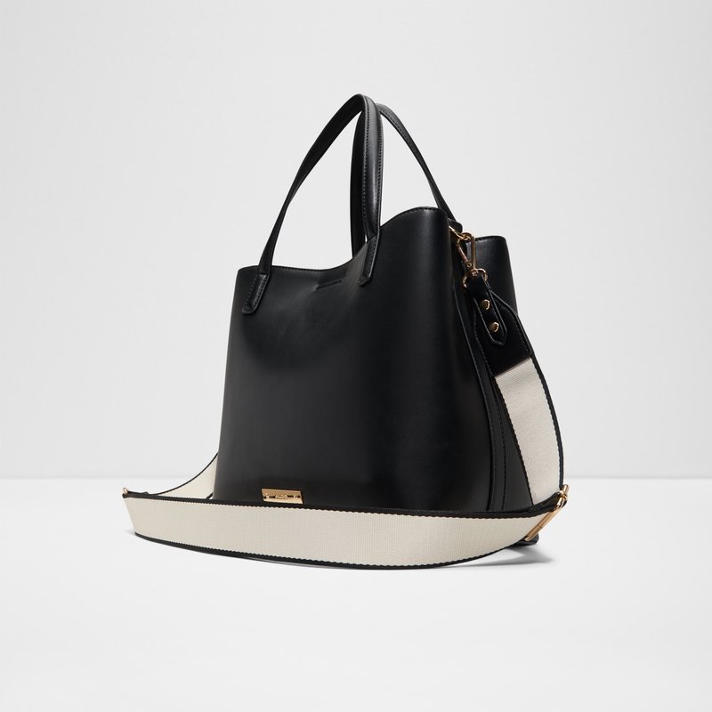 Aldo satchel velika torba za nošenje na ramenu CARAFE SYN MIX MAT - crna 4