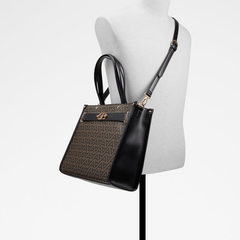 Aldo velika satchel torba CARONNI SYN MIX MAT - smeđa 3