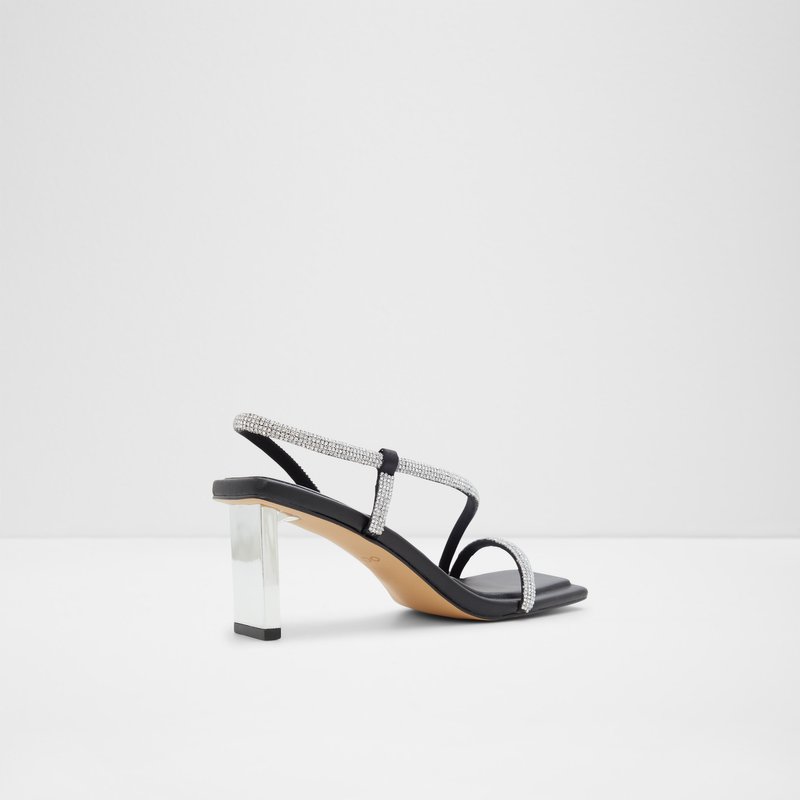 Aldo sandale na srednje visoku petu CASTLEGATE SYN MIX MAT - crna 2