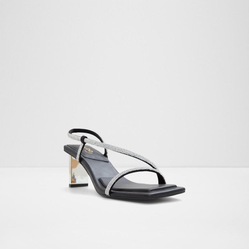 Aldo sandale na srednje visoku petu CASTLEGATE SYN MIX MAT - crna 3
