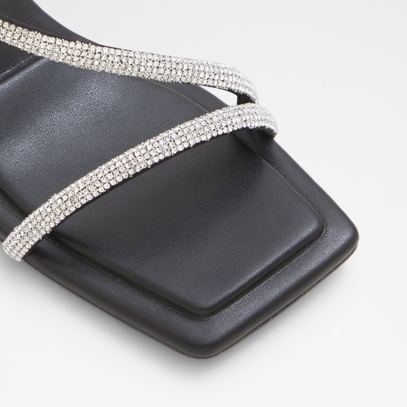 Aldo sandale na srednje visoku petu CASTLEGATE SYN MIX MAT - crna 6