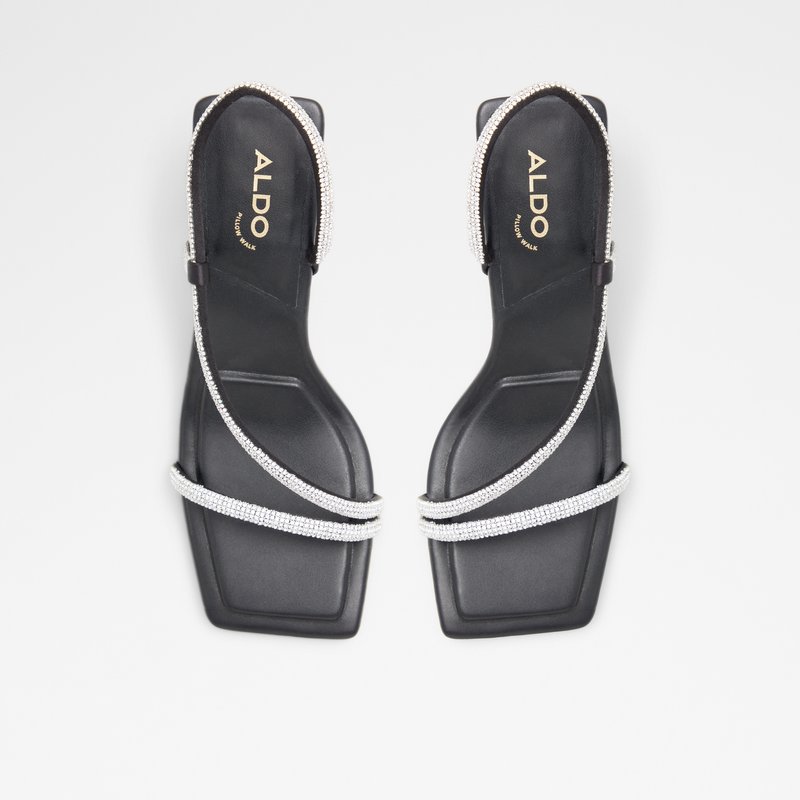 Aldo sandale na srednje visoku petu CASTLEGATE SYN MIX MAT - crna 5