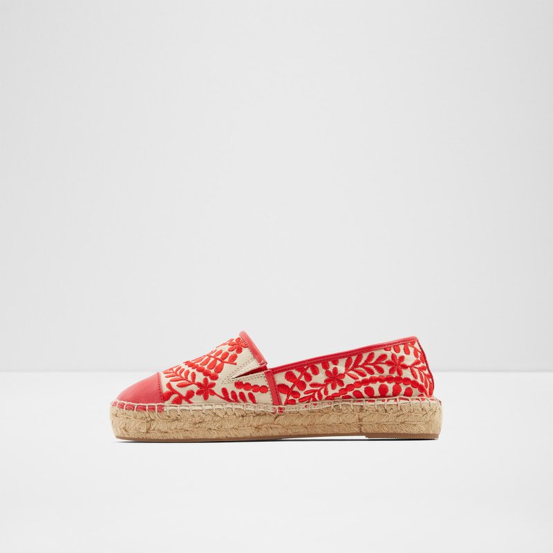 Aldo crvene ženske espadrile s izvezenim detaljima CINCO TEX CANVAS - crvena 3