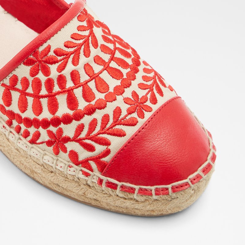 Aldo crvene ženske espadrile s izvezenim detaljima CINCO TEX CANVAS - crvena 5