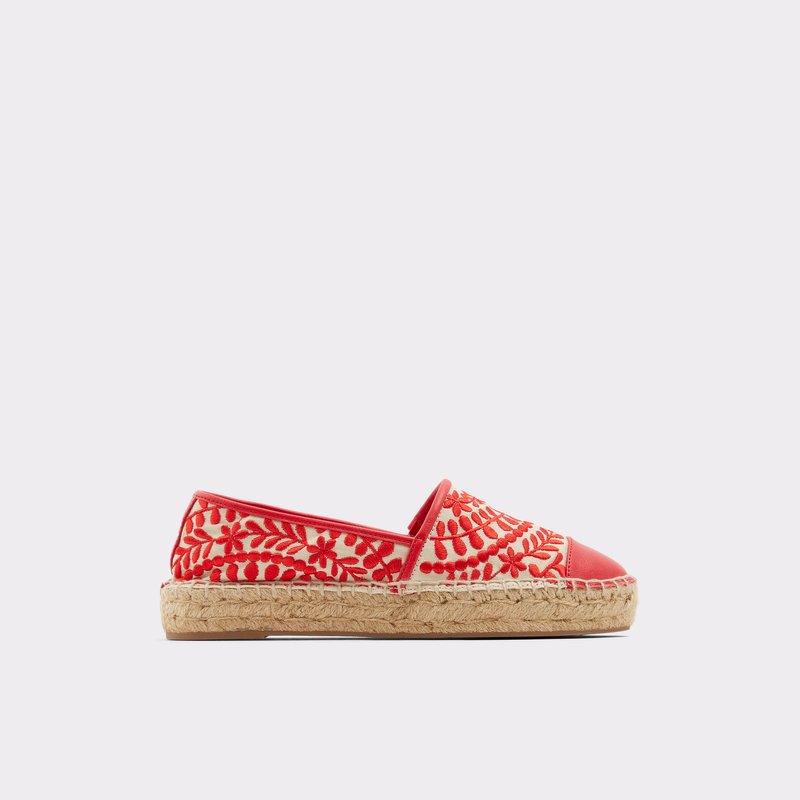 Aldo crvene ženske espadrile s izvezenim detaljima CINCO TEX CANVAS - crvena 1