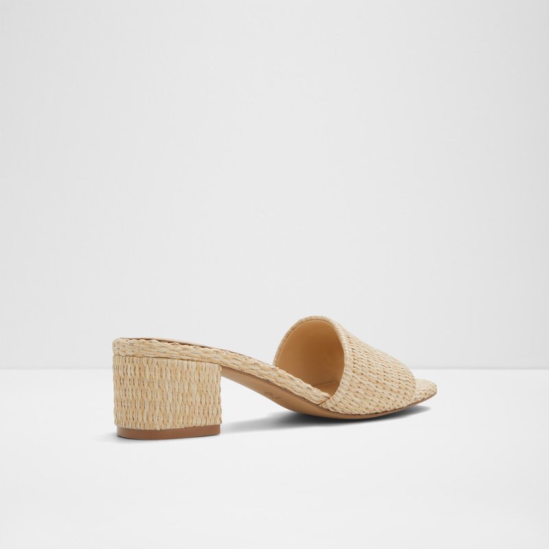 Aldo natikače na petu CLAUDINA TEX RAFFIA - bijela 6