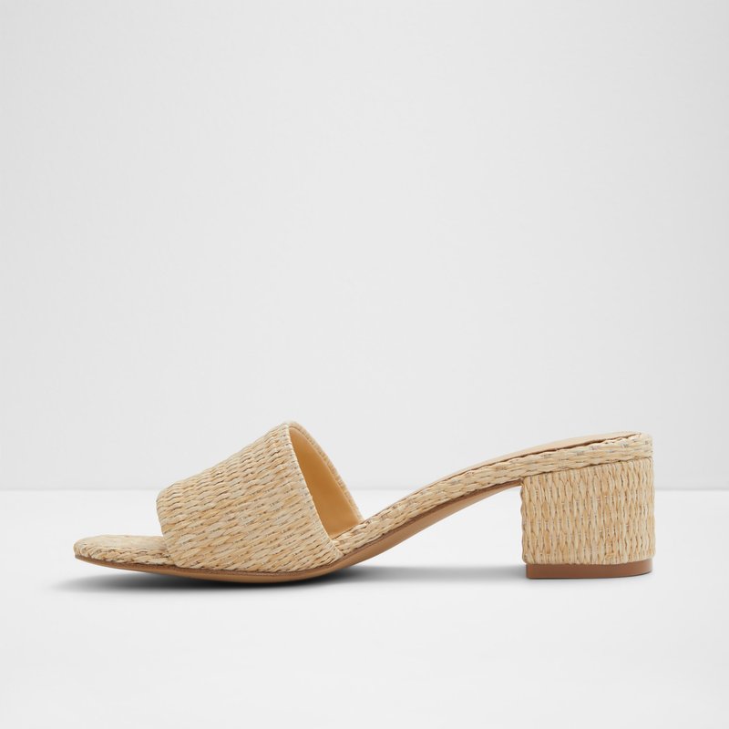 Aldo natikače na petu CLAUDINA TEX RAFFIA - bijela 2