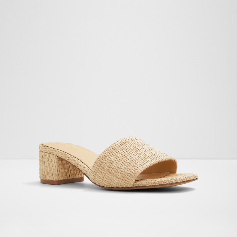 Aldo natikače na petu CLAUDINA TEX RAFFIA - bijela 3