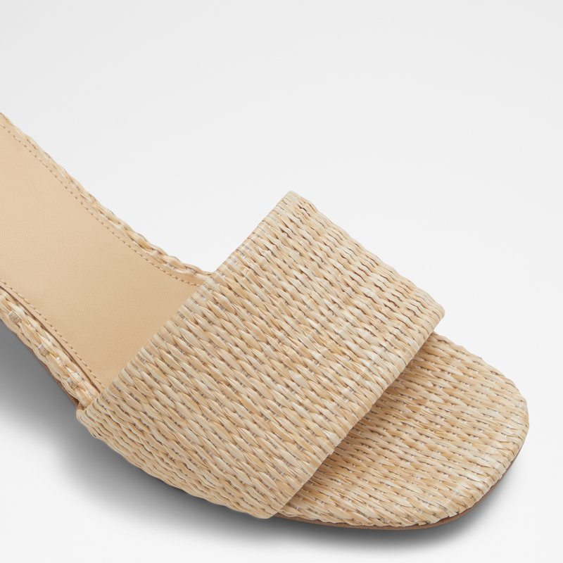 Aldo natikače na petu CLAUDINA TEX RAFFIA - bijela 4