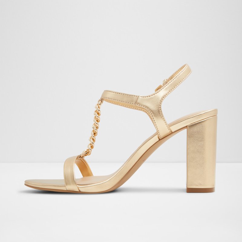 Aldo sandale na visoku petu CLELIA SYN METALLIC - zlatna 2