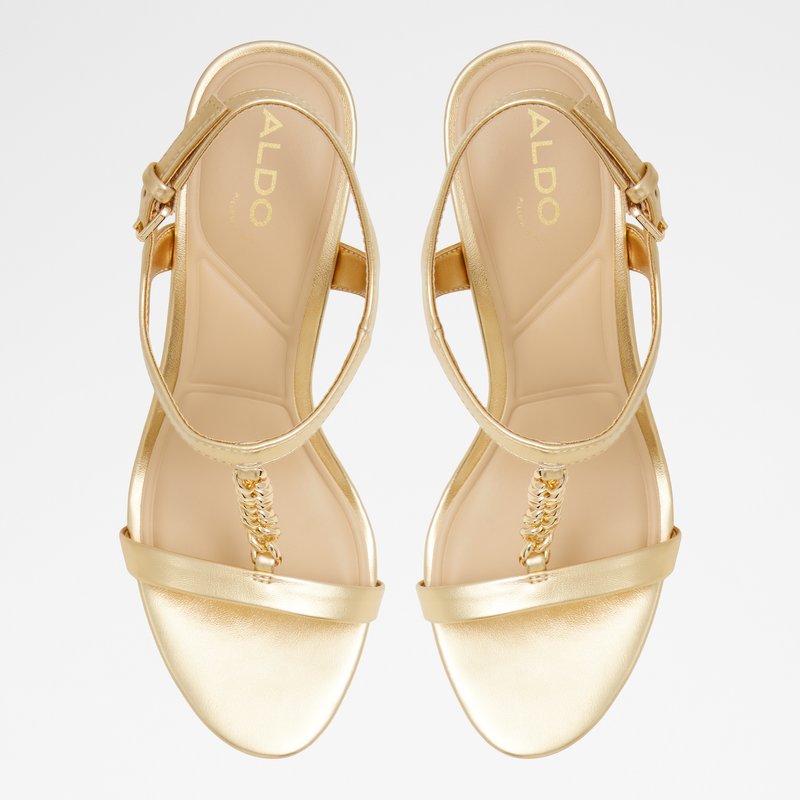 Aldo sandale na visoku petu CLELIA SYN METALLIC - zlatna 5