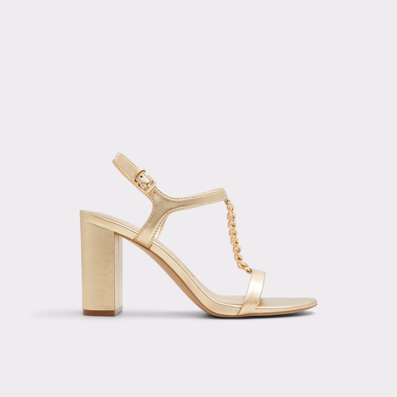 Aldo sandale na visoku petu CLELIA SYN METALLIC - zlatna 1