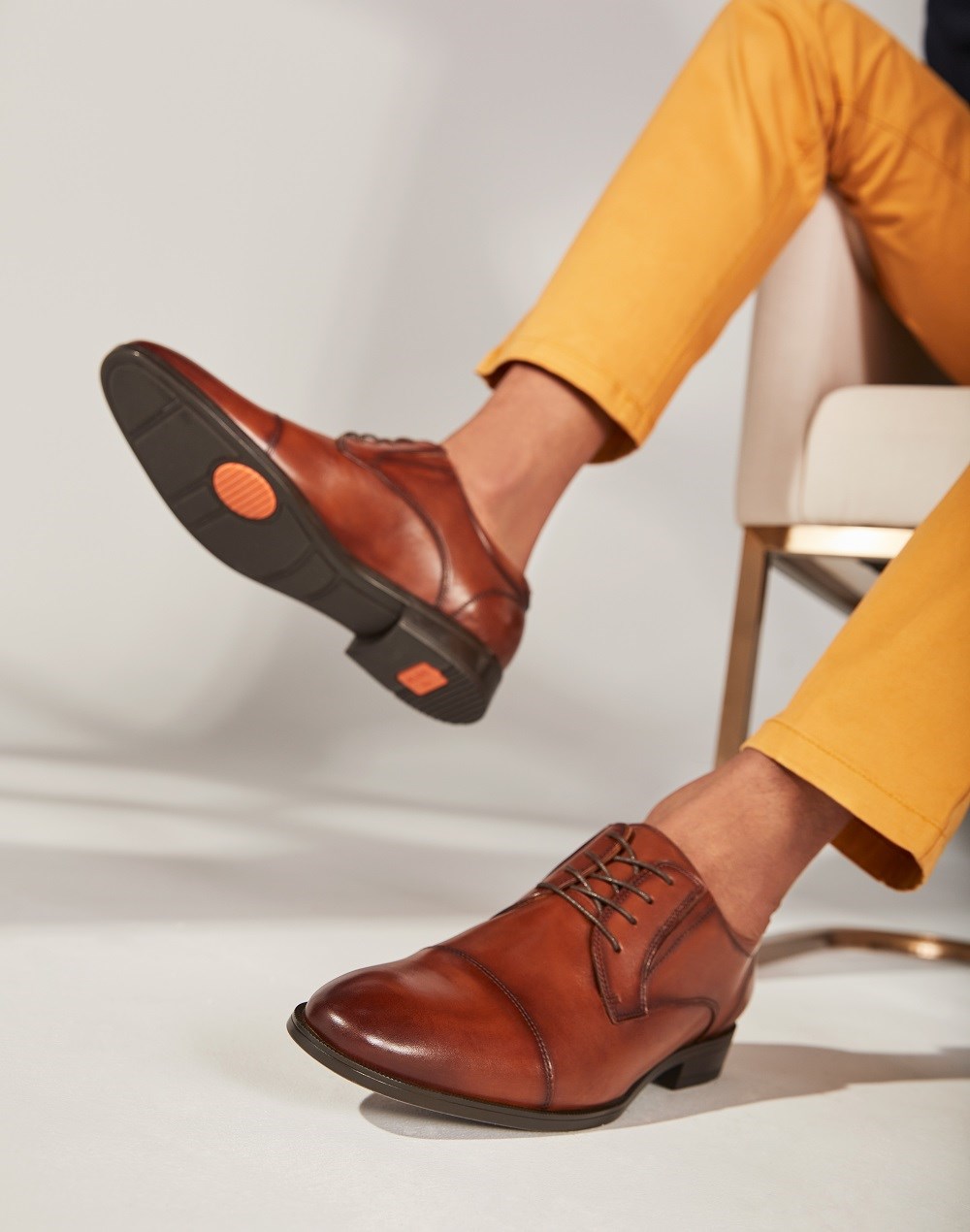 Aldo derby cipele CORTLEYFLEX LEA SMOOTH - smeđa