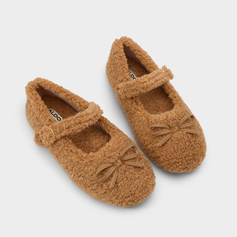Aldo ženske papuče COZYCOVE TEX FAUX SHEARLING - smeđa 1