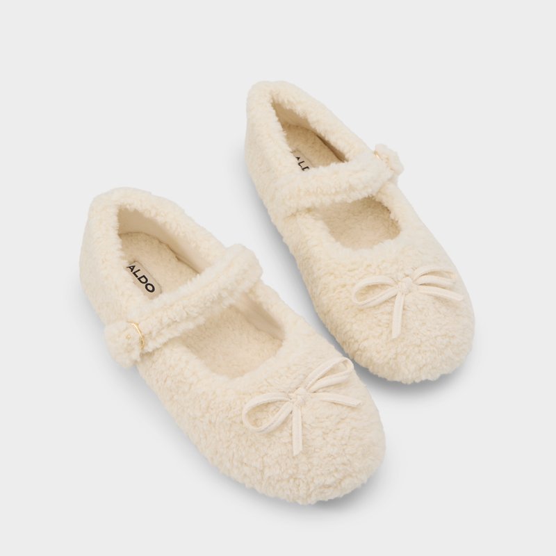 Aldo ženske papuče COZYCOVE TEX FAUX SHEARLING - bijela 1