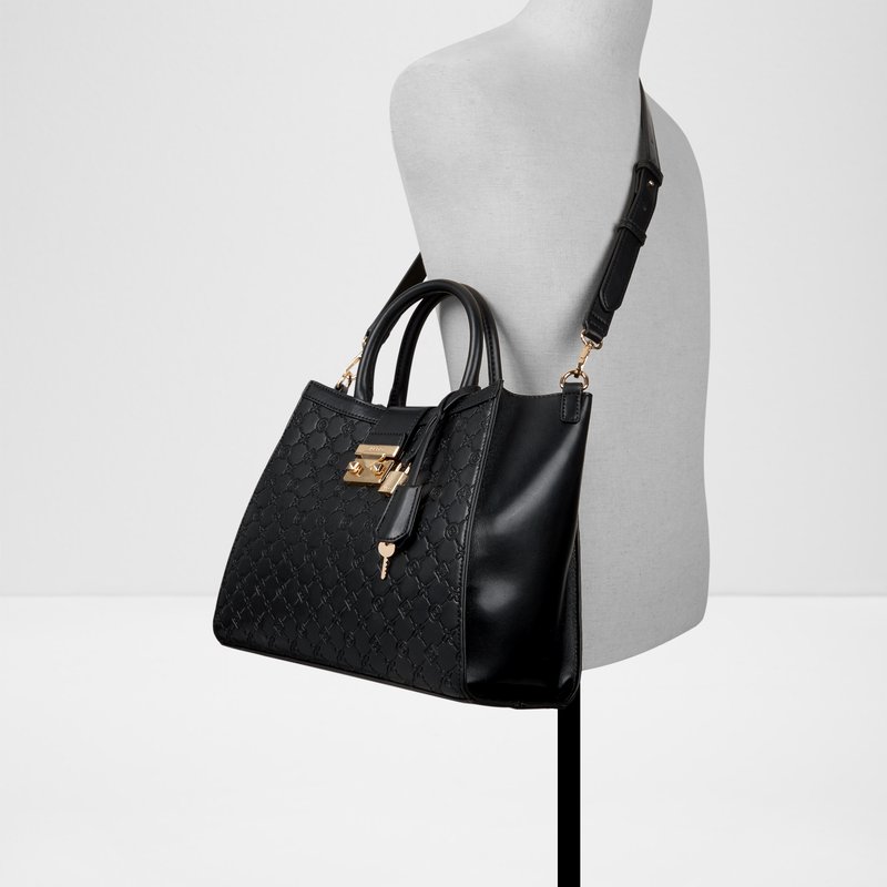Aldo satchel torbica za nošenje na ramenu ili u ruci CRELALLY SYN MIX MAT - crna 3