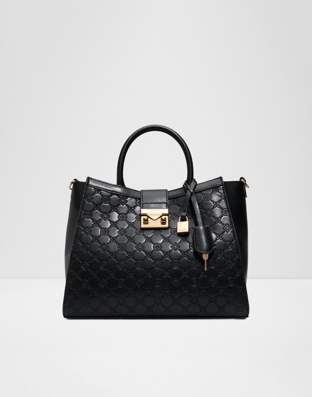 Aldo satchel torbica za nošenje na ramenu ili u ruci CRELALLY SYN MIX MAT - crna