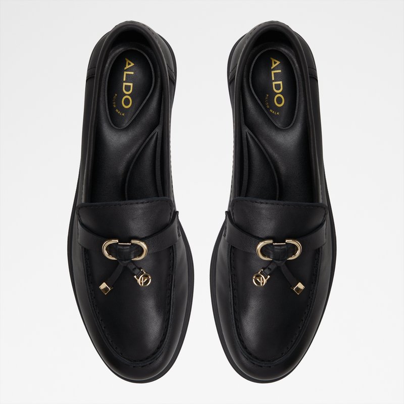 Aldo ženske kožne mokasinke CRERAS-IN LEA SMOOTH - crna 5