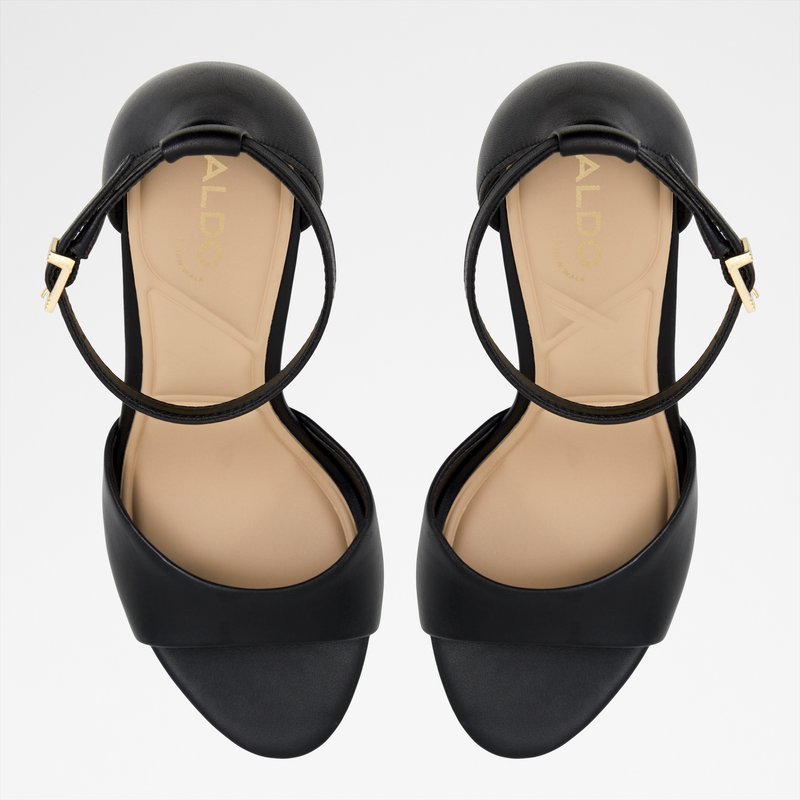 Aldo sandale na visoku petu CRERIDE LEA SMOOTH - crna 5