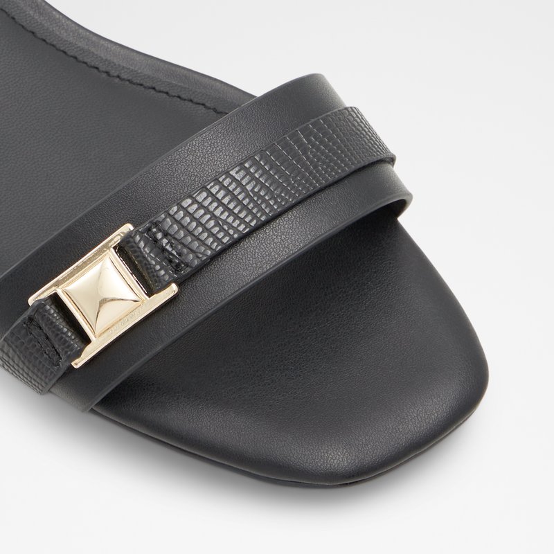 Aldo sandale na nisku petu CRESCENTA SYN MIX MAT - crna 5