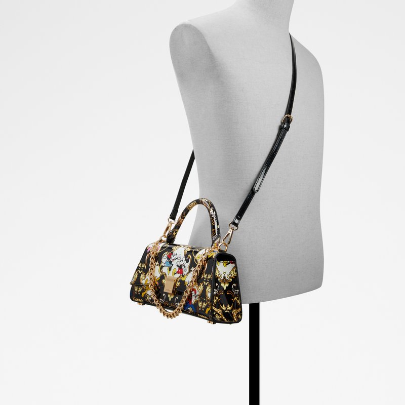 Aldo disney x aldo torbica za nošenje u ruci i preko ramena D100HANDBAG SYN PATENT - crna 4