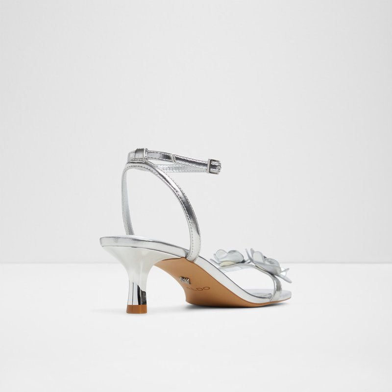 Aldo sandale na petu DAISYROSE SYN METALLIC - srebrna 6