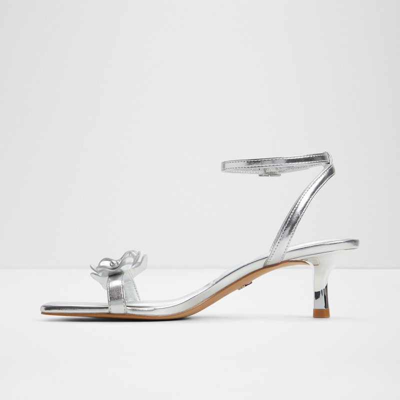 Aldo sandale na petu DAISYROSE SYN METALLIC - srebrna 2