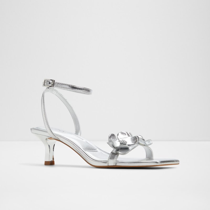 Aldo sandale na petu DAISYROSE SYN METALLIC - srebrna 3
