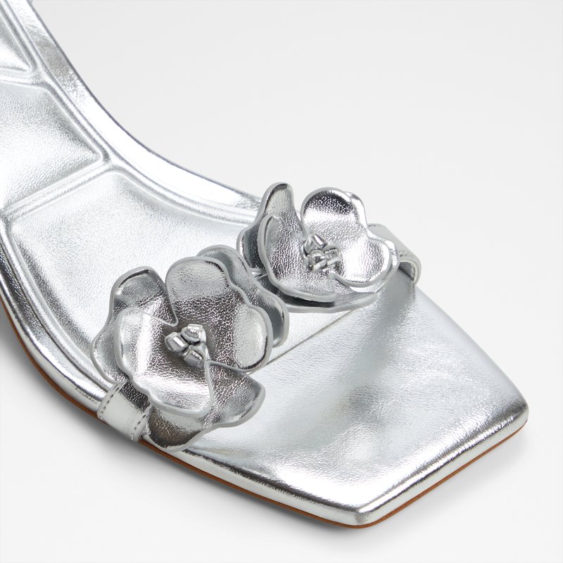 Aldo sandale na petu DAISYROSE SYN METALLIC - srebrna 4