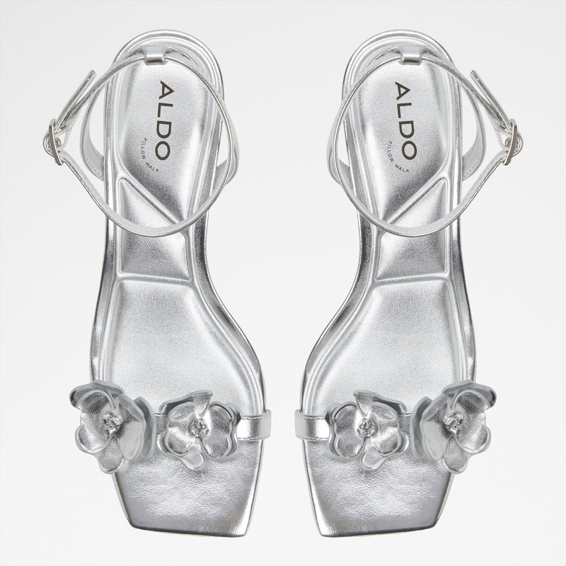 Aldo sandale na petu DAISYROSE SYN METALLIC - srebrna 5