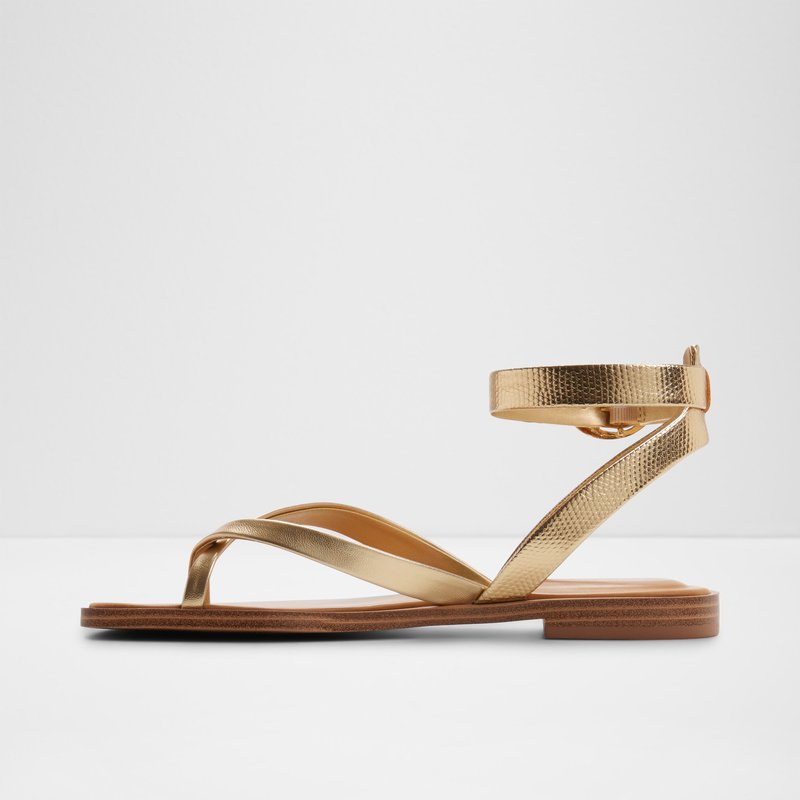 Aldo ravne sandale DARESSI SYN MIX MAT - zlatna 4
