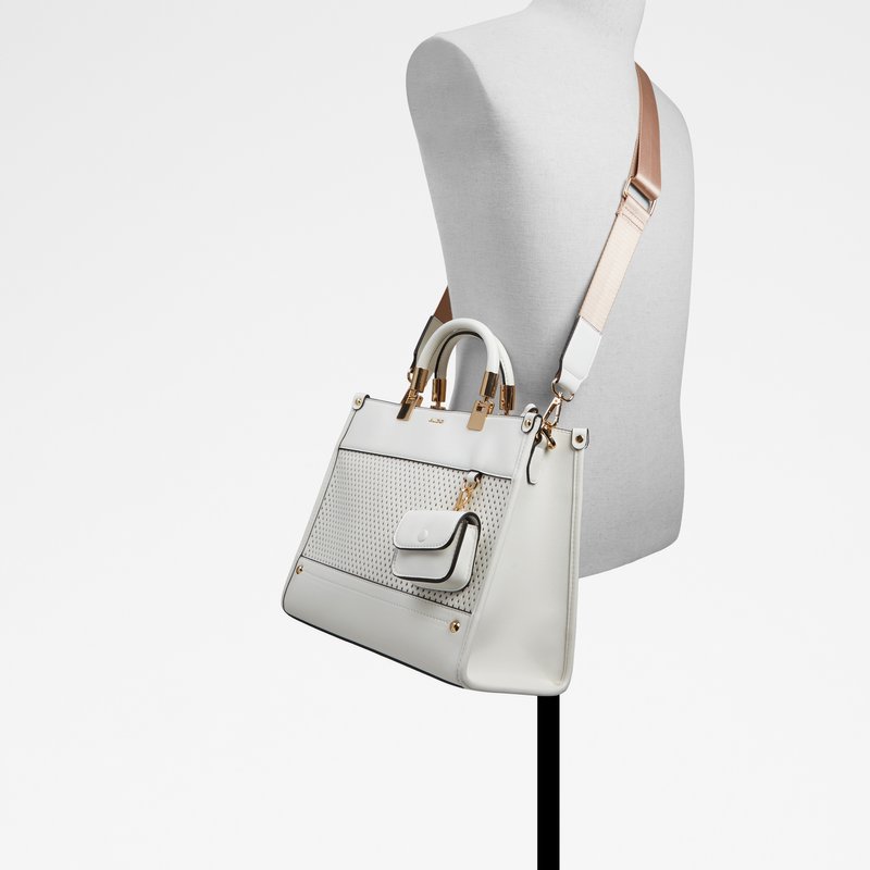 Aldo satchel torbica za nošenje na ramenu ili u ruci s odvojivom torbicom DASPIANI SYN MIX MAT - bijela 3