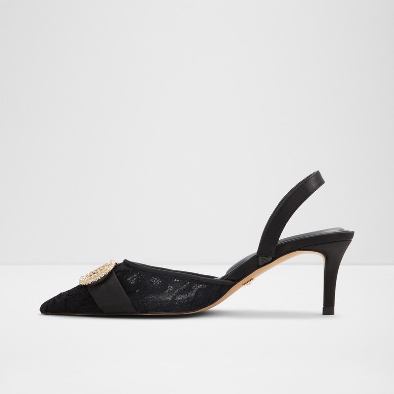 Aldo cipele na srednje visoku petu DECORA TEX LACE - crna 2