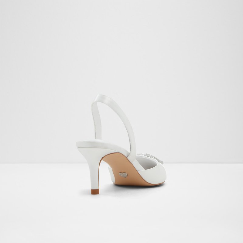 Aldo cipele na srednje visoku petu DECORA TEX SATIN - bijela 6