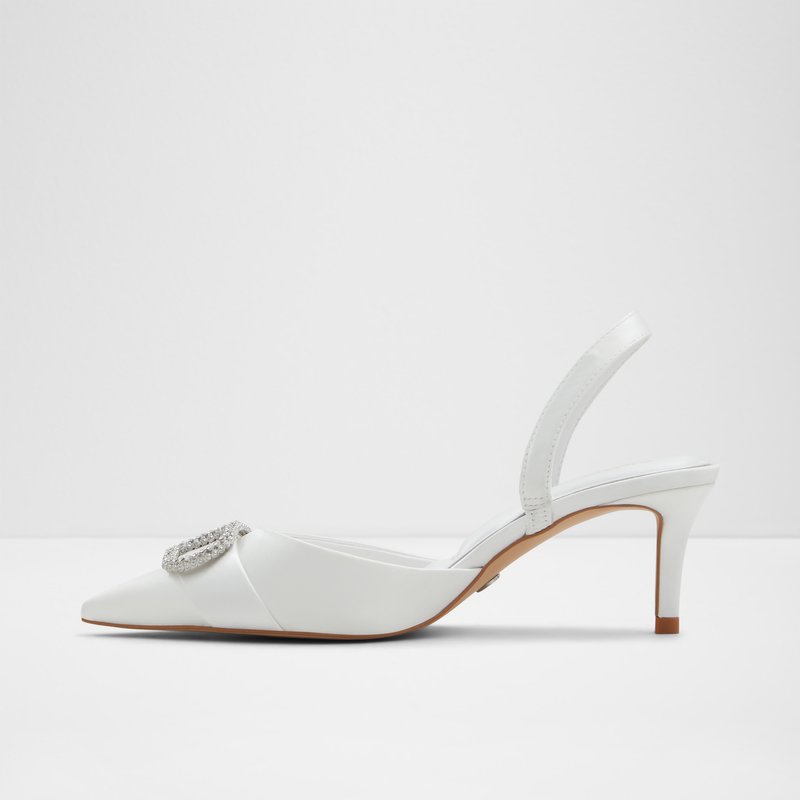 Aldo cipele na srednje visoku petu DECORA TEX SATIN - bijela 2