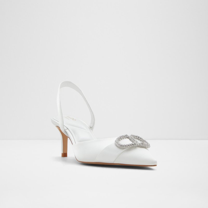 Aldo cipele na srednje visoku petu DECORA TEX SATIN - bijela 3