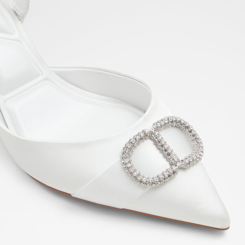 Aldo cipele na srednje visoku petu DECORA TEX SATIN - bijela 4