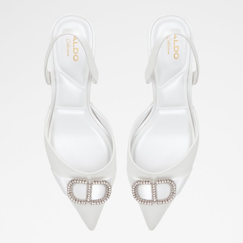 Aldo cipele na srednje visoku petu DECORA TEX SATIN - bijela 5