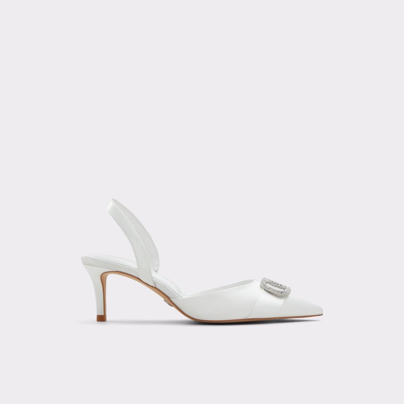 Aldo cipele na srednje visoku petu DECORA TEX SATIN - bijela 1
