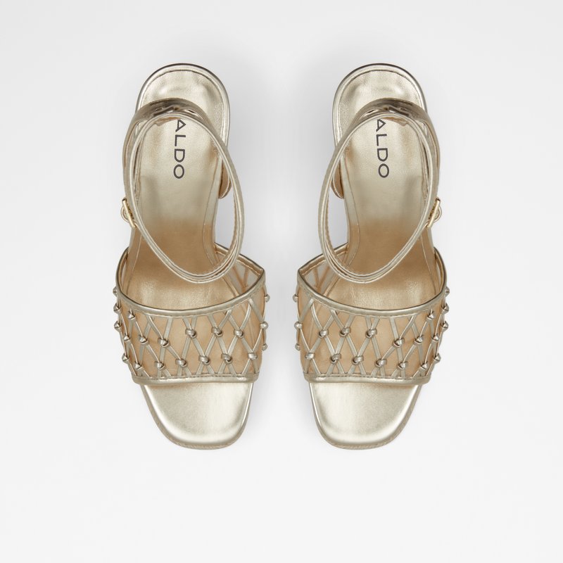 Aldo sandale na punu petu DELLEN SYN MIX MAT - zlatna 5