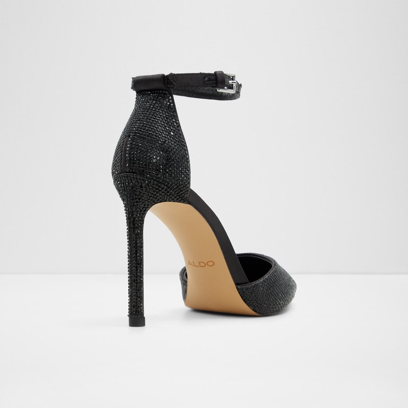 Aldo cipele na visoku petu DERPERLA TEX SATIN - crna 6