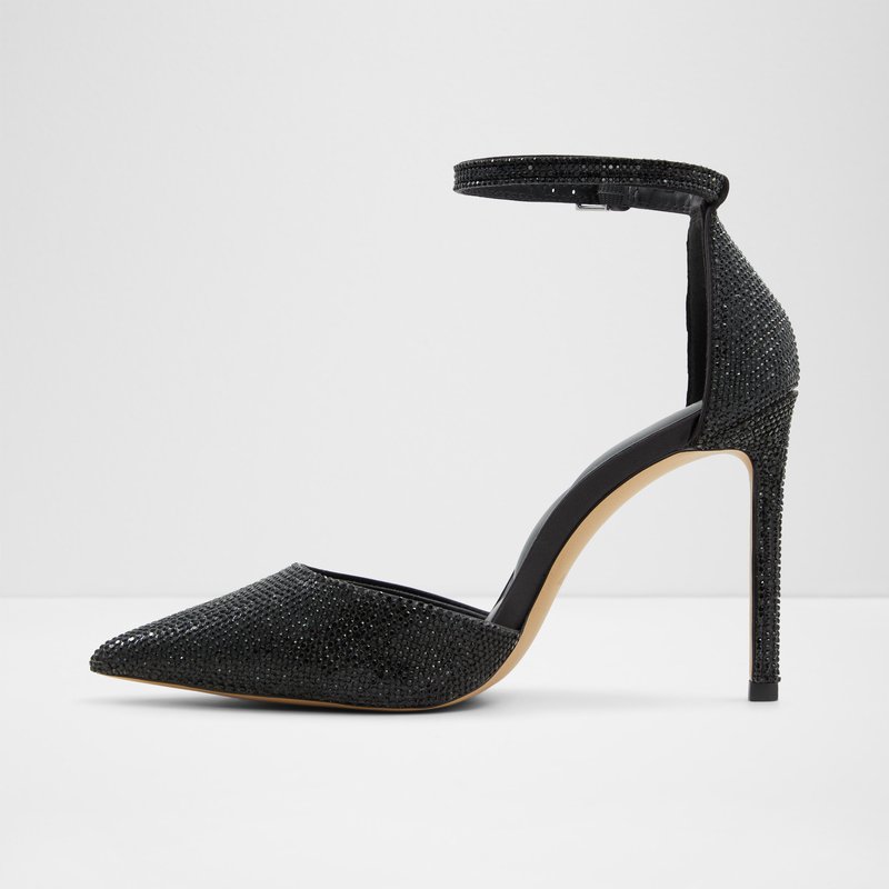 Aldo cipele na visoku petu DERPERLA TEX SATIN - crna 2