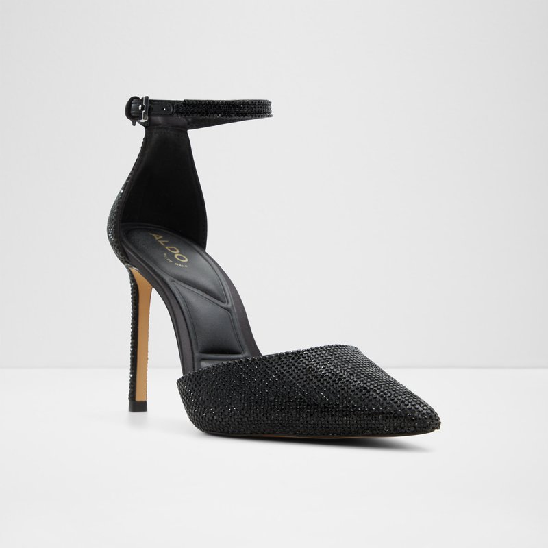 Aldo cipele na visoku petu DERPERLA TEX SATIN - crna 3