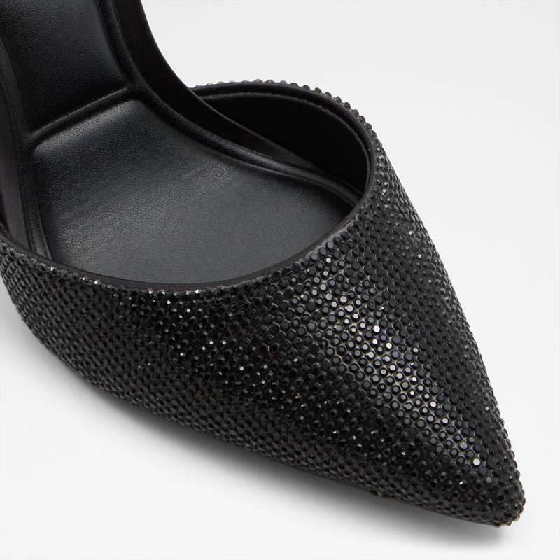 Aldo cipele na visoku petu DERPERLA TEX SATIN - crna 4