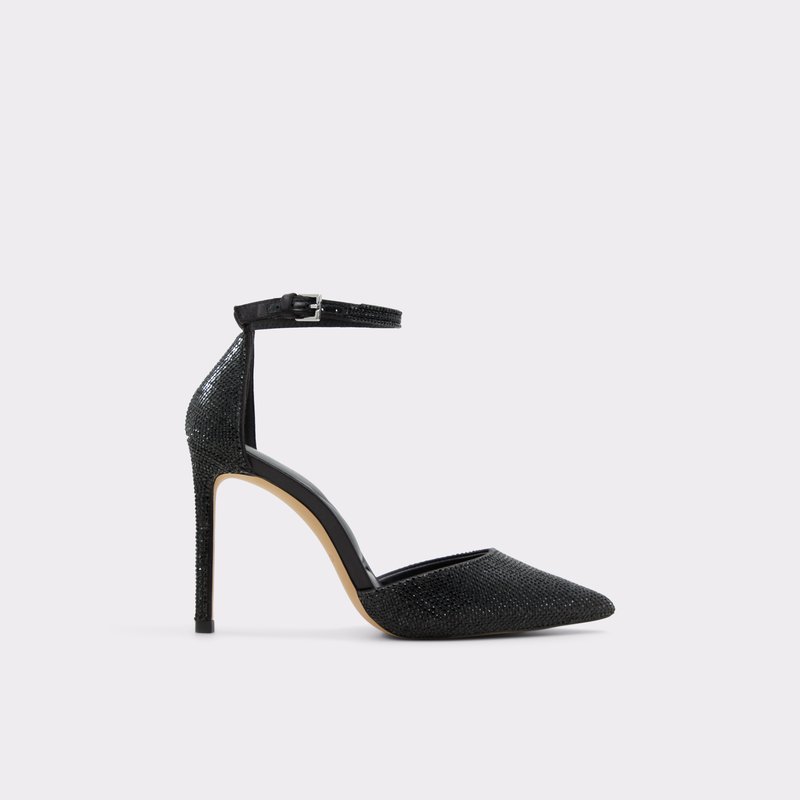 Aldo cipele na visoku petu DERPERLA TEX SATIN - crna 1