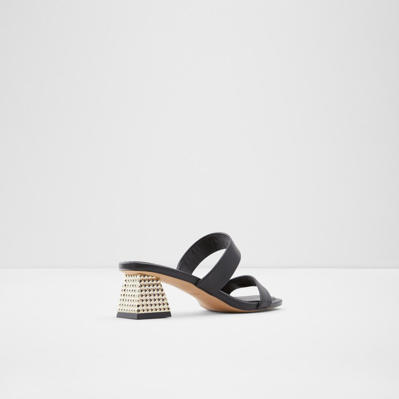Aldo sandale na petu DIAMINA SYN SMOOTH - crna 2