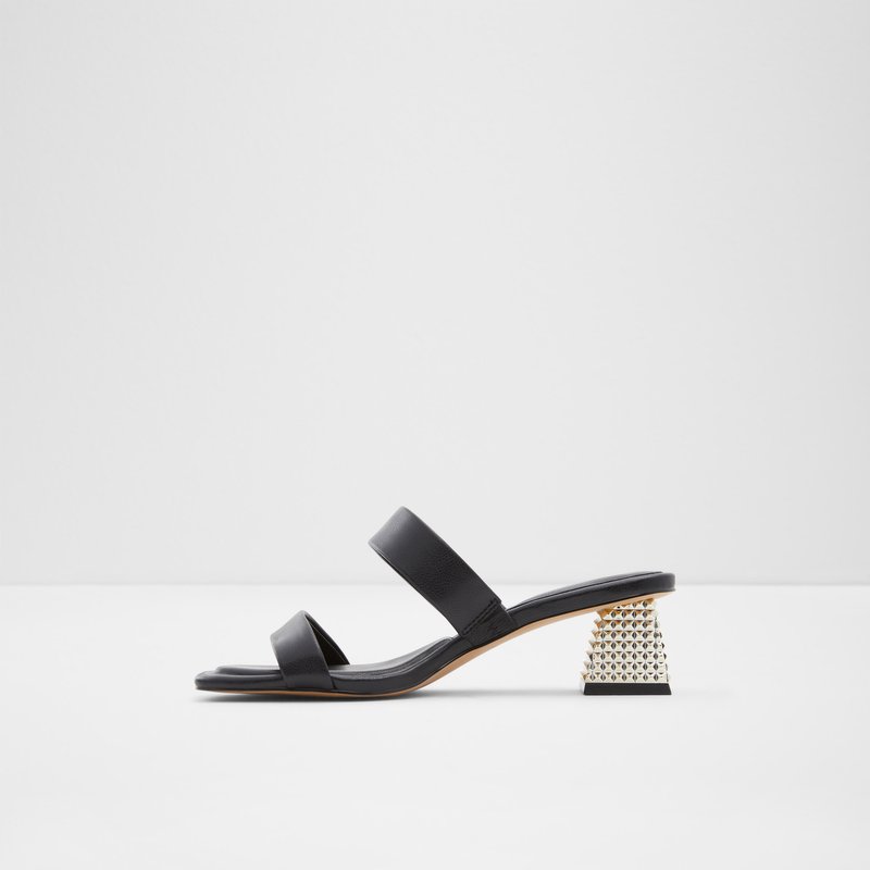 Aldo sandale na petu DIAMINA SYN SMOOTH - crna 3