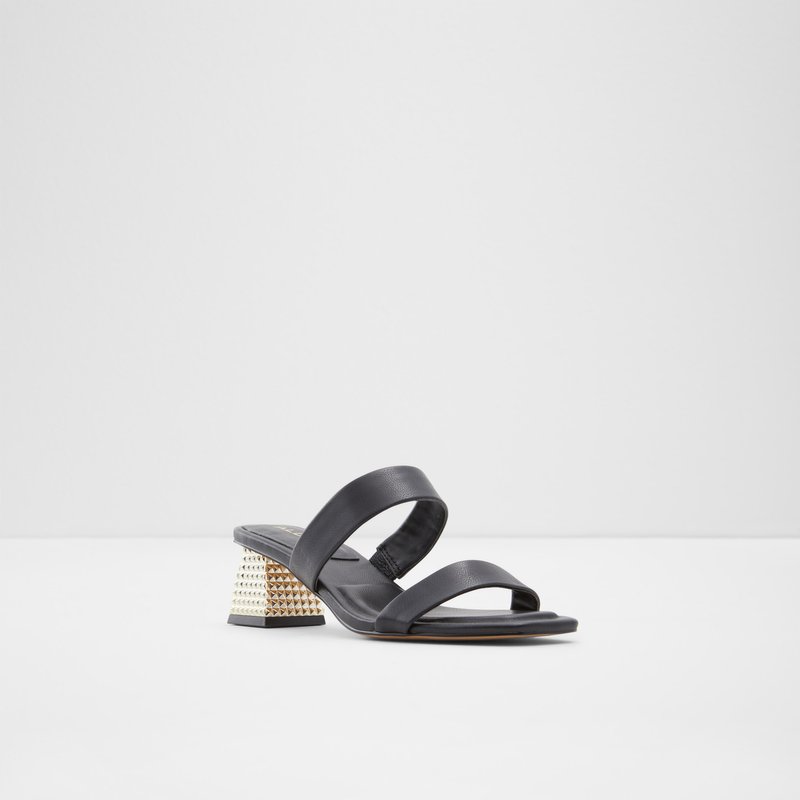 Aldo sandale na petu DIAMINA SYN SMOOTH - crna 6