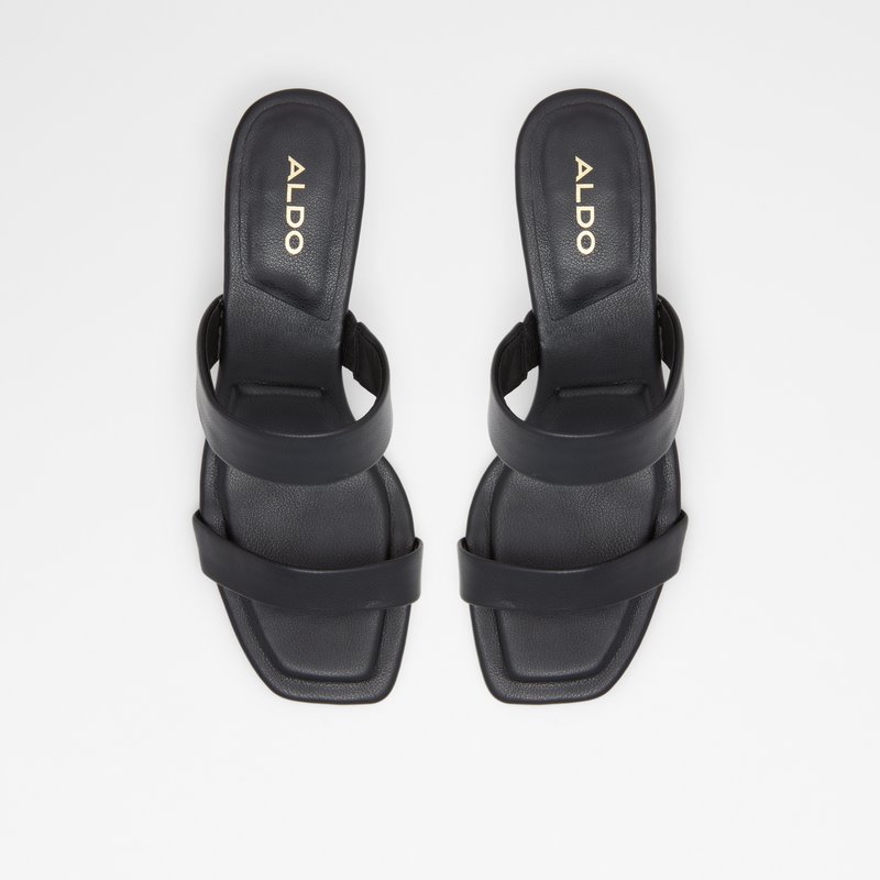 Aldo sandale na petu DIAMINA SYN SMOOTH - crna 5